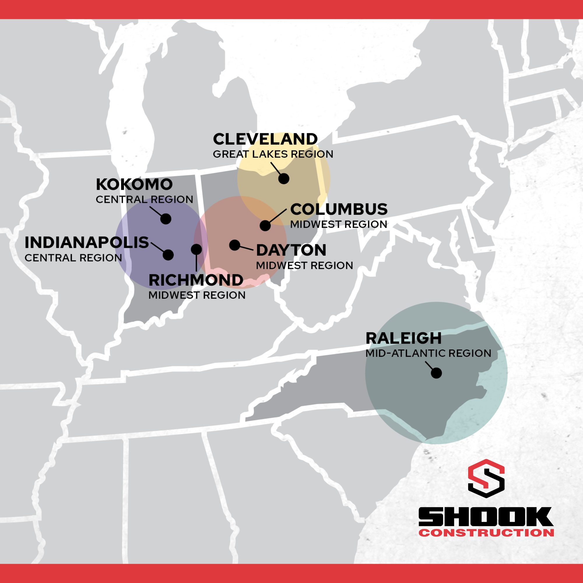 Shook Construction Regional Map