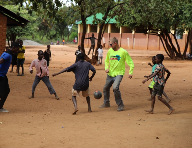 Matt playing soccer