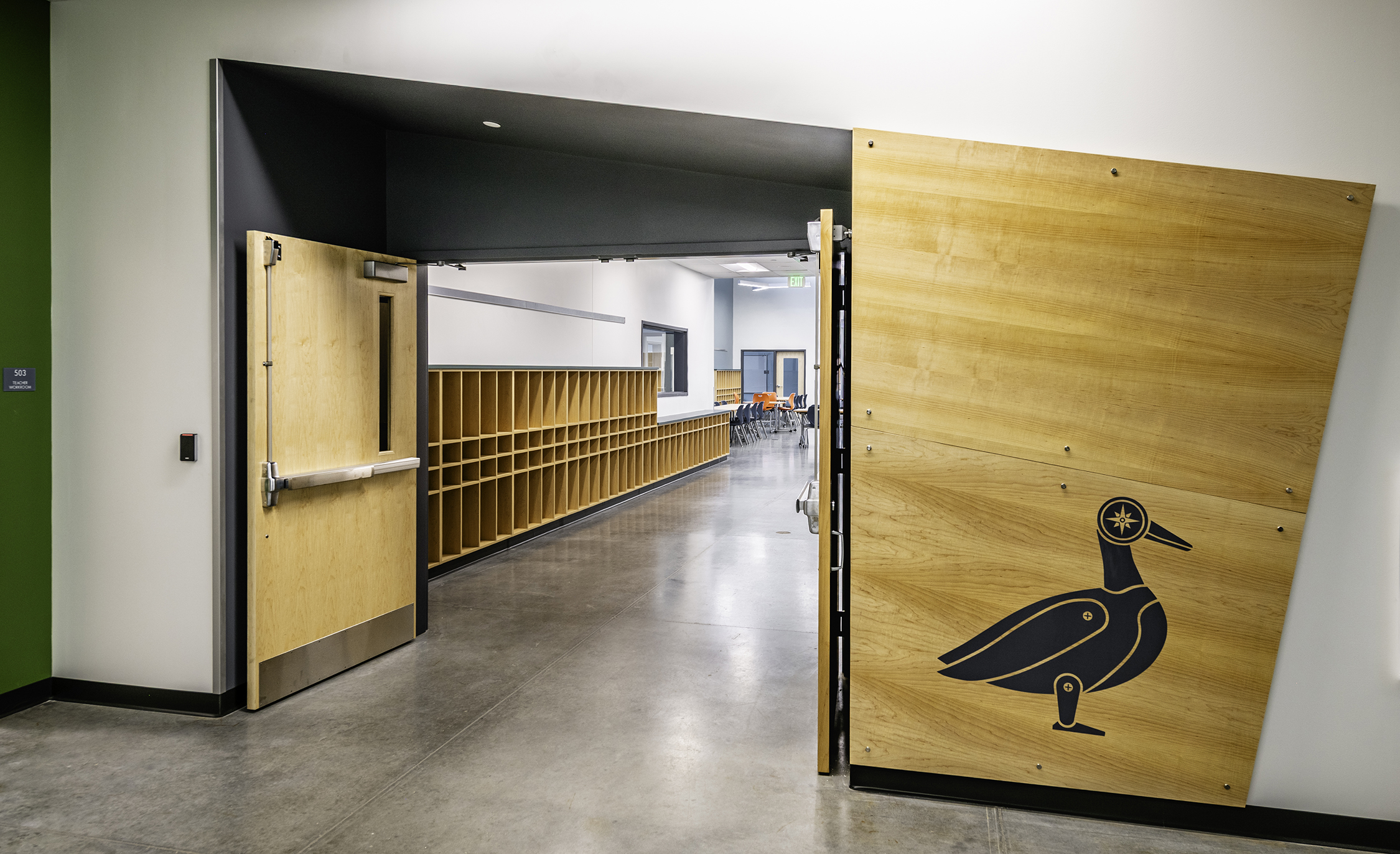 Shook 2025 Dayton Regional STEM School_Custom Woodwork_Class Pod Entry