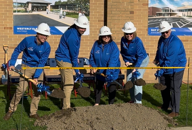 Bay Village Groundbreaking_Staff Shoveling