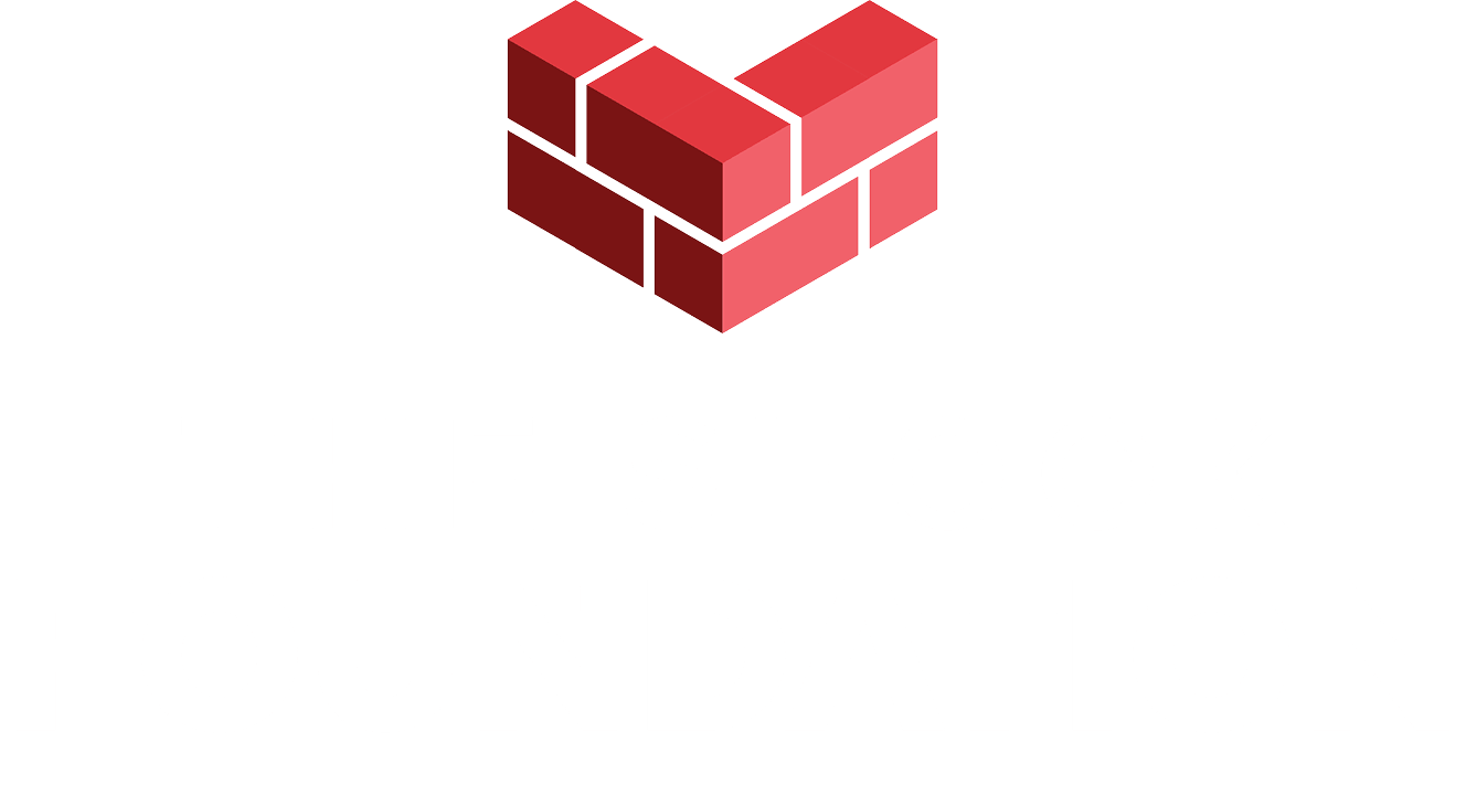 Logo with red bricks arranged in a heart shape above the words The Shook Foundation on a light background.